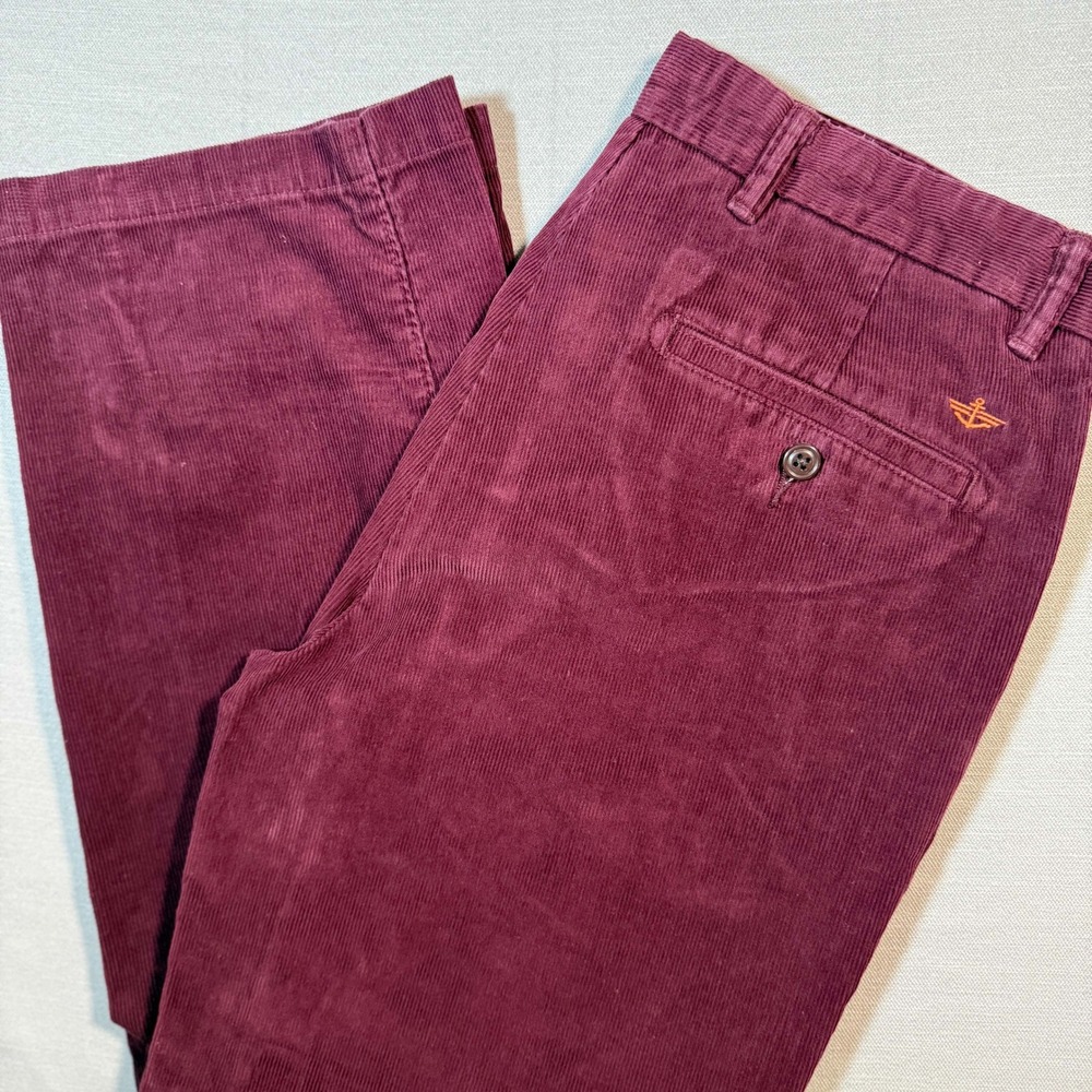Dockers D2 Straight Corduroy Pants Maroon Burgundy Mens 32x29